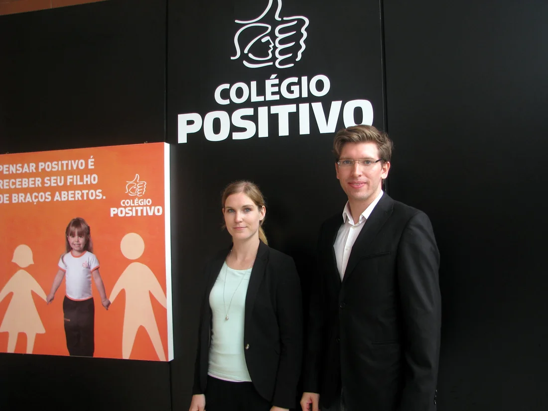 The picture shows PhDs Katrin Sattler and Dennis Böhmländer of THI at National Road Safety Week in Brazil