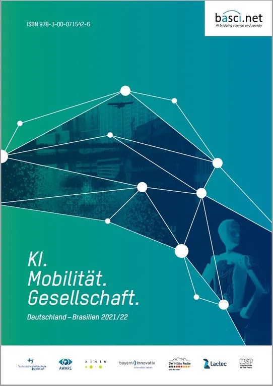 Illustration of the title page of the publication KI. Mobiliät. Gesellschaft