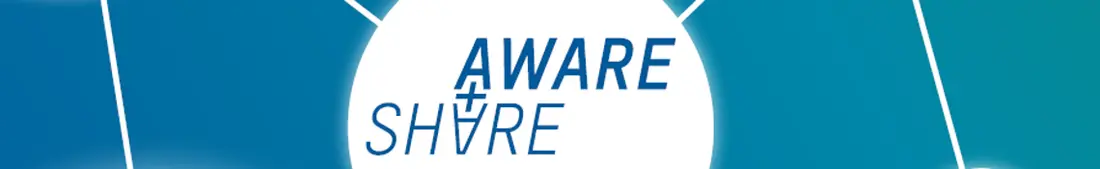 Representation of the AWARE+SHARE lettering