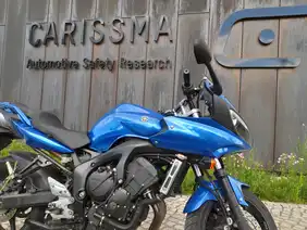 The picture shows a motorcycle in front of CARISSMA building at THI