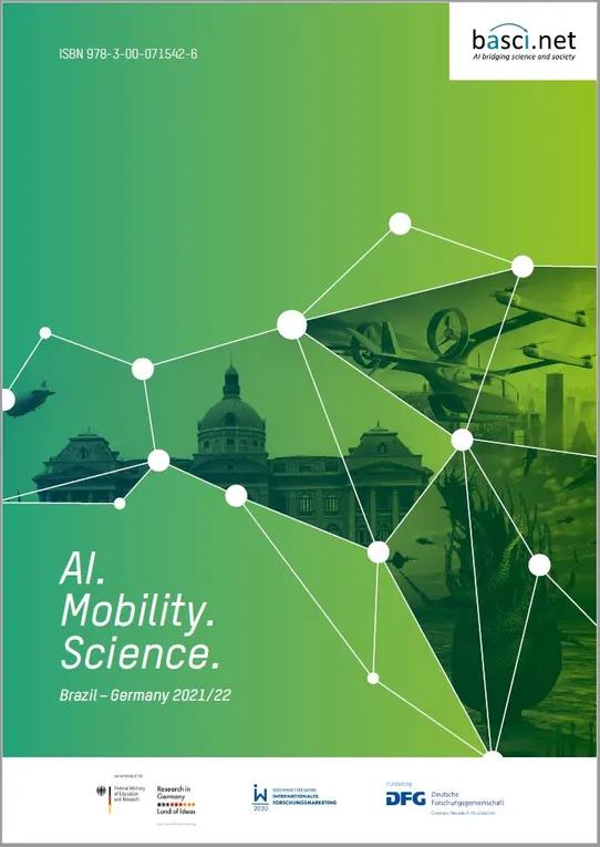 Illustration of the title page of the publication AI. Mobility. Science.