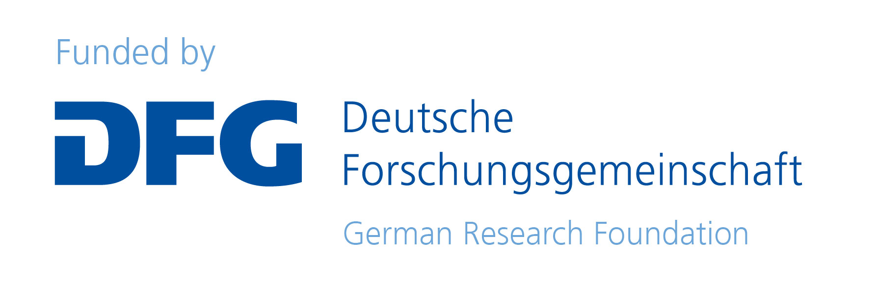 Abbildung des DFG-Logos mit dem Hinweis funded by
